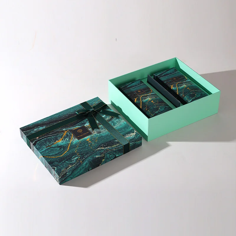 Custom Holiday Green Gift Packaging for Skin Care Creams sell on Line, view 6