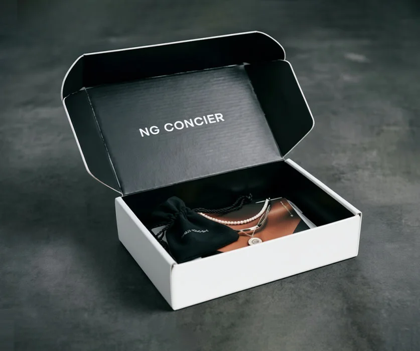 Printed shipping boxes and gift packaging — archive photograph 2