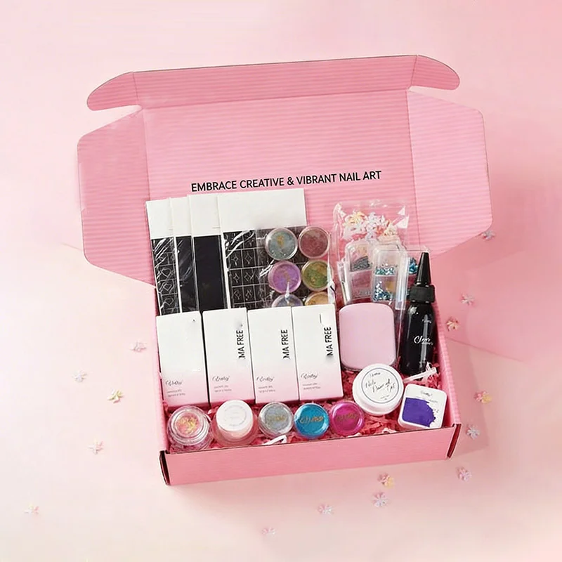 Custom Pink Nail Art Mailer Box for Beauty Shipping & Gift Packaging