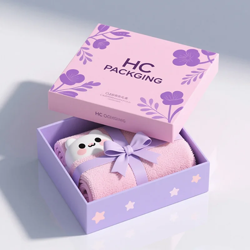 Floral Bath Towel Gift Packaging Box, view 3