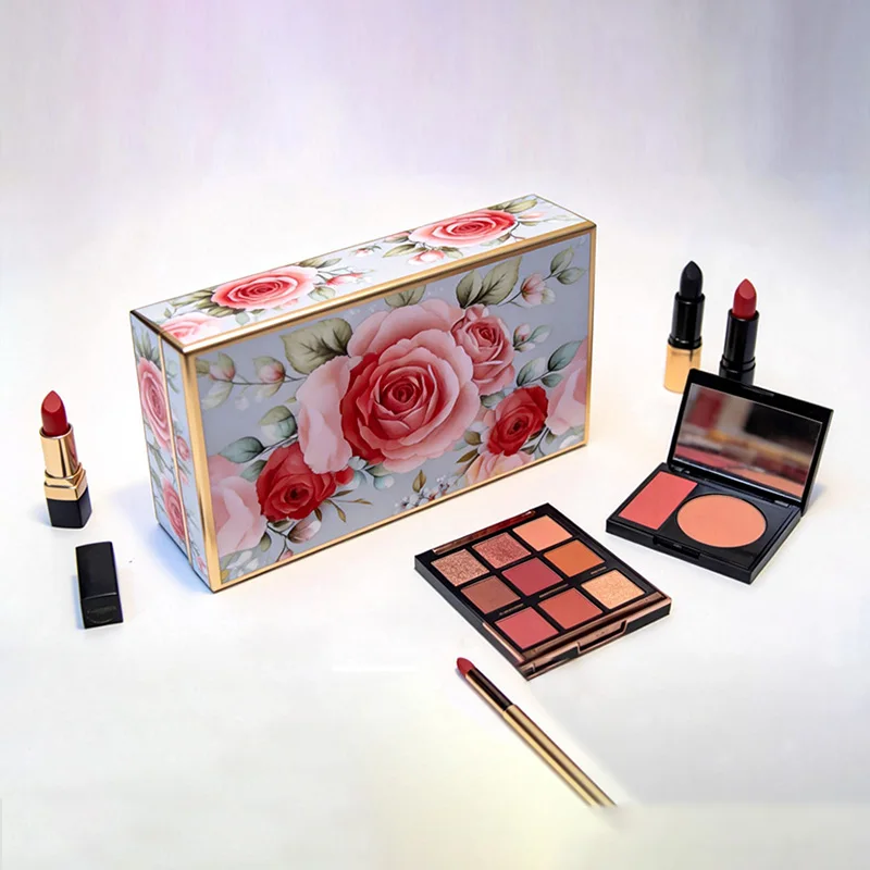 Custom Floral Cosmetic Gift Box for Makeup & Beauty Set Packaging, view 4