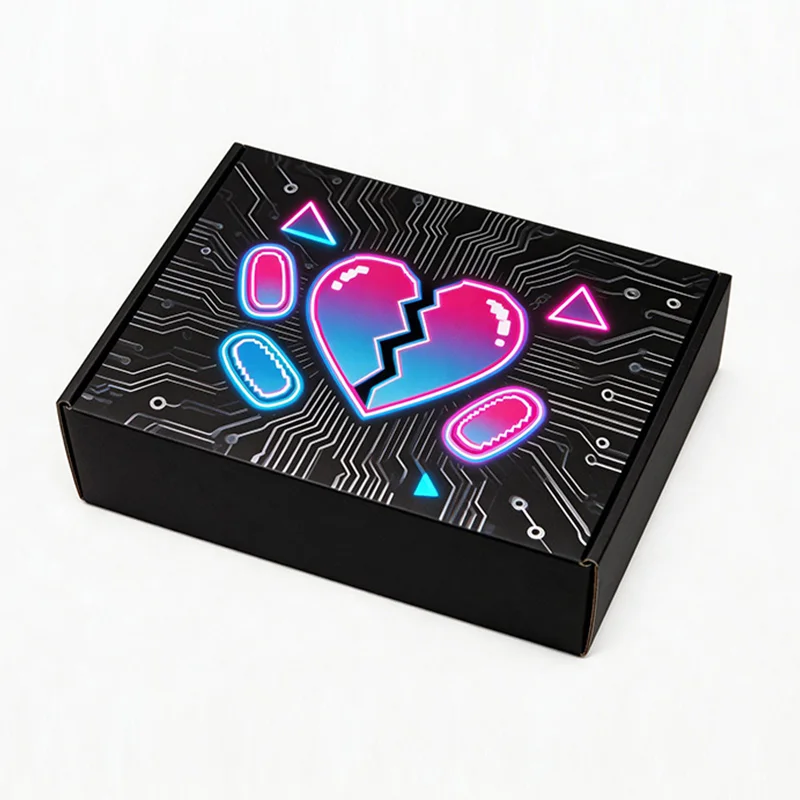 Custom Black Nail Mailer Box for Press-On Nail & Beauty Kit Shipping, view 4