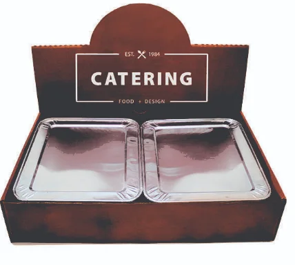 Custom Printed Catering Box with Aluminum Foil Tray Inserts for Food Service, view 3