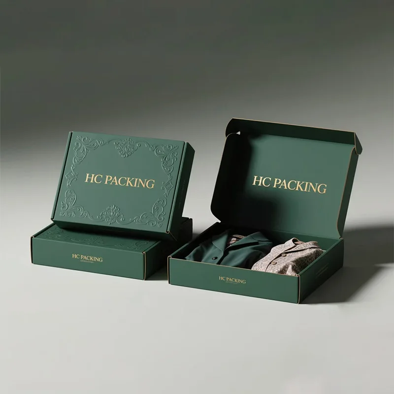 Luxury Dark Green Gift Set Box for Pajama set, view 4