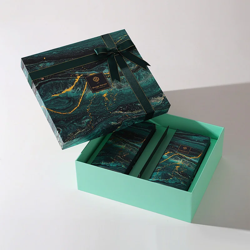 Custom Holiday Green Gift Packaging for Skin Care Creams sell on Line, view 4