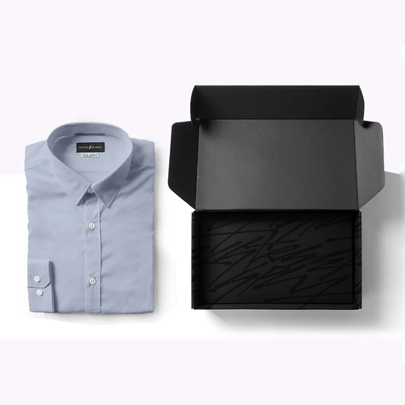 Black Men Cloth Corrugated Shopping Box, view 2