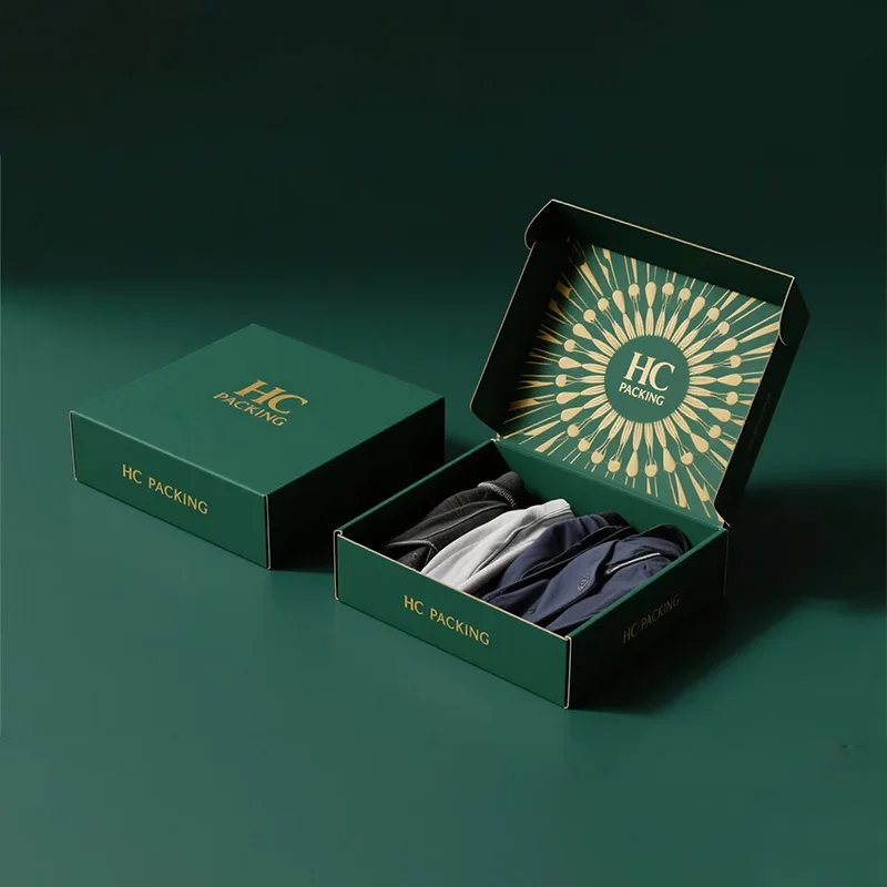 Luxury Dark Green Gift Set Box for Pajama set, view 7