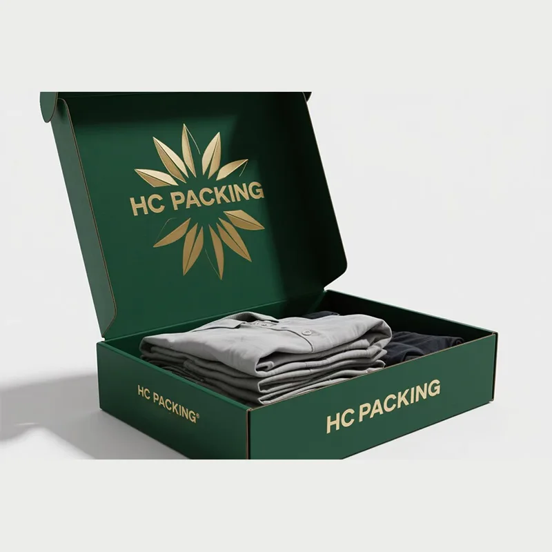 Luxury Dark Green Gift Set Box for Pajama set, view 2