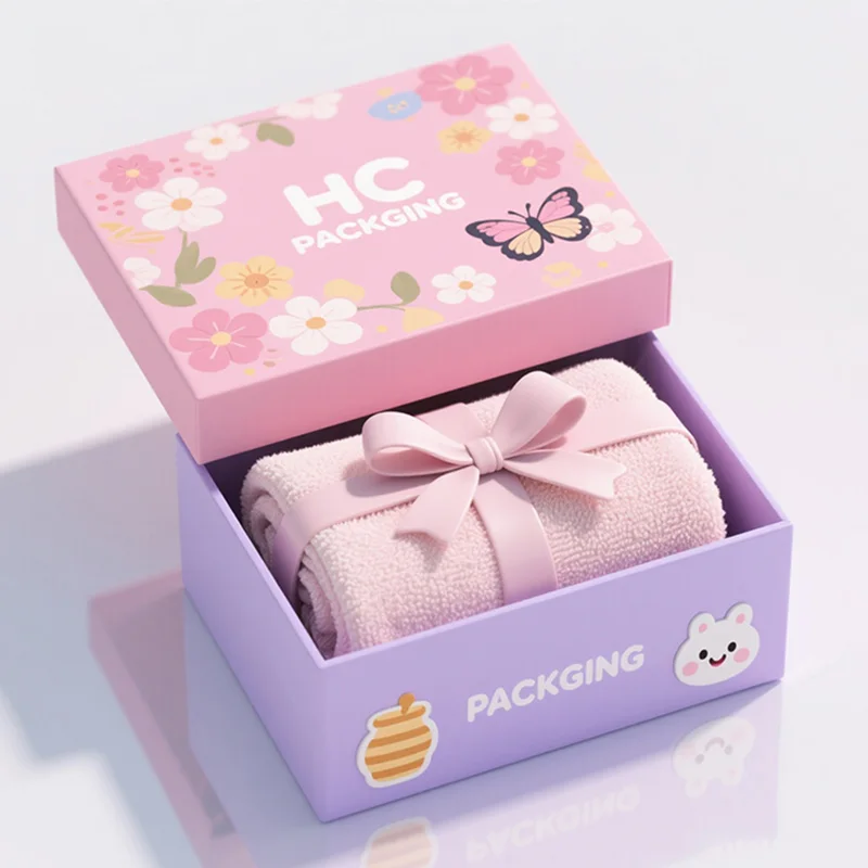 Floral Bath Towel Gift Packaging Box, view 4