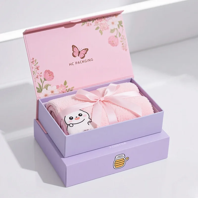 Floral Bath Towel Gift Packaging Box, view 5