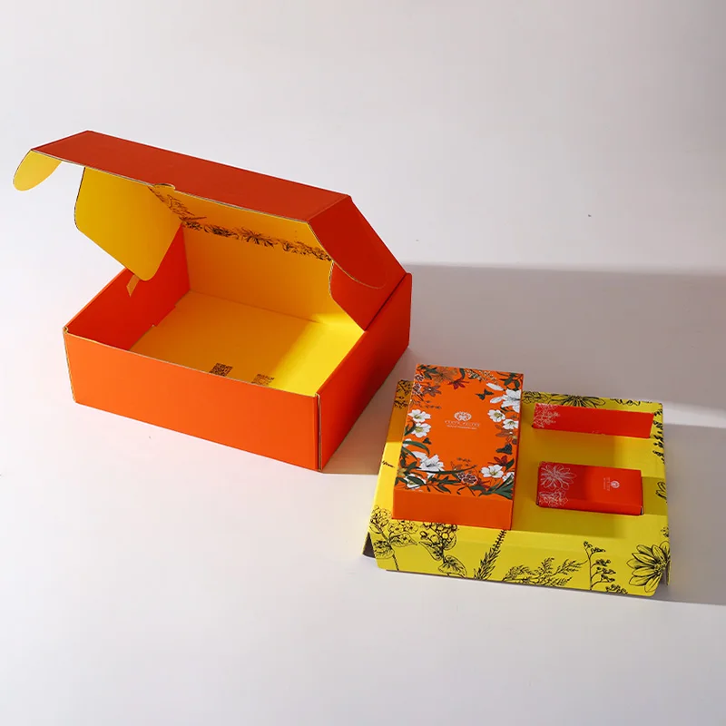 Citrus Bloom: The Art of Gifting in Orange & Gold paper box, view 4