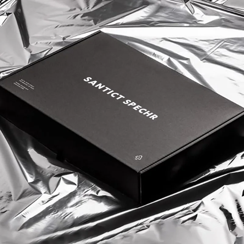 Black Men Cloth Corrugated Shopping Box, view 5
