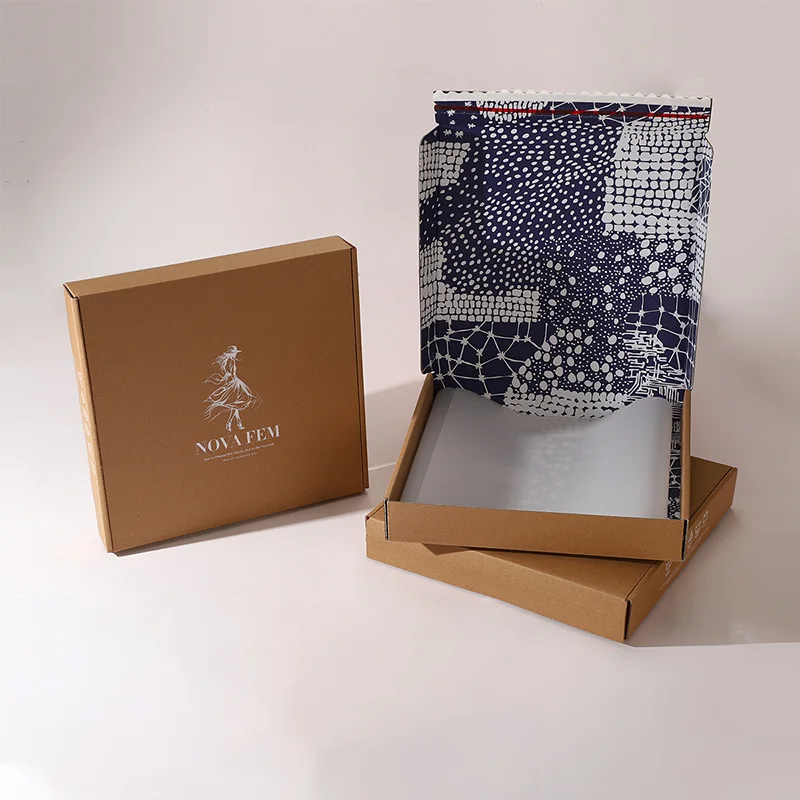 & Apparel Corrugated Packaging Box with Colored Tissue Paper, view 2