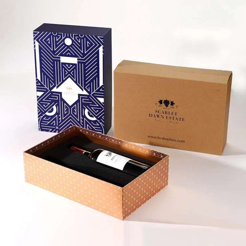 Scarlet Dawn Estate Custom Wine Packaging Box, view 3