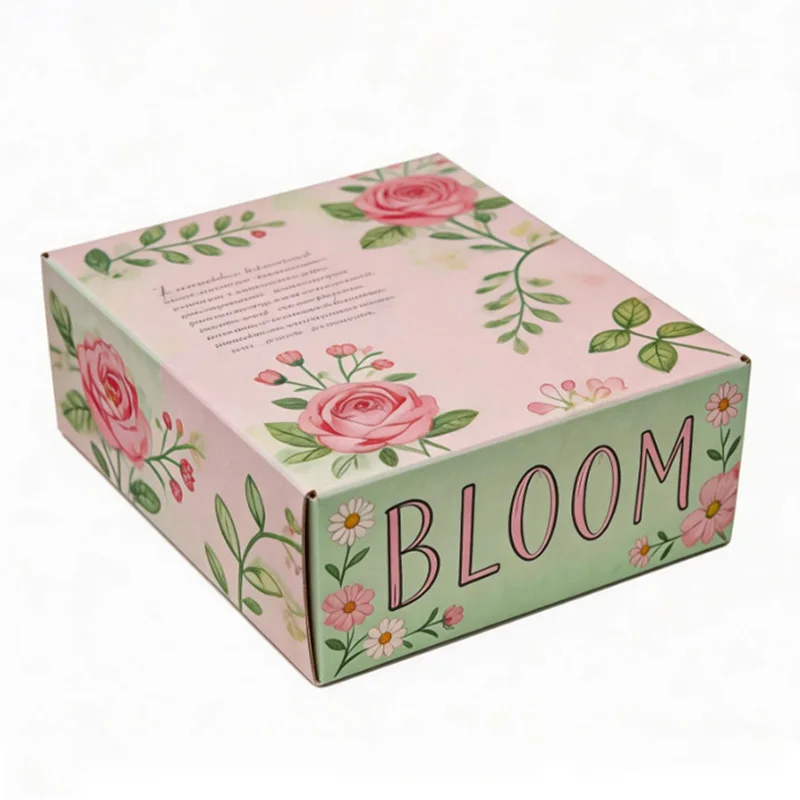 Custom Floral Beauty Mailer Box for Cosmetic Gift & E-Commerce Packaging, view 4