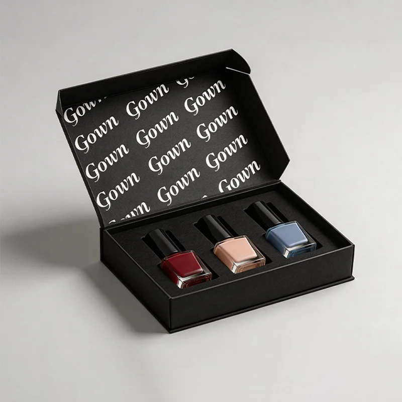 Custom Black Nail Polish Gift Mailer Box for Beauty E-Commerce Packaging