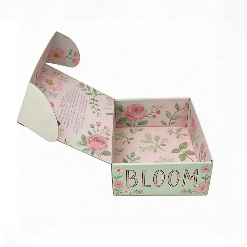 Custom Floral Beauty Mailer Box for Cosmetic Gift & E-Commerce Packaging, view 2