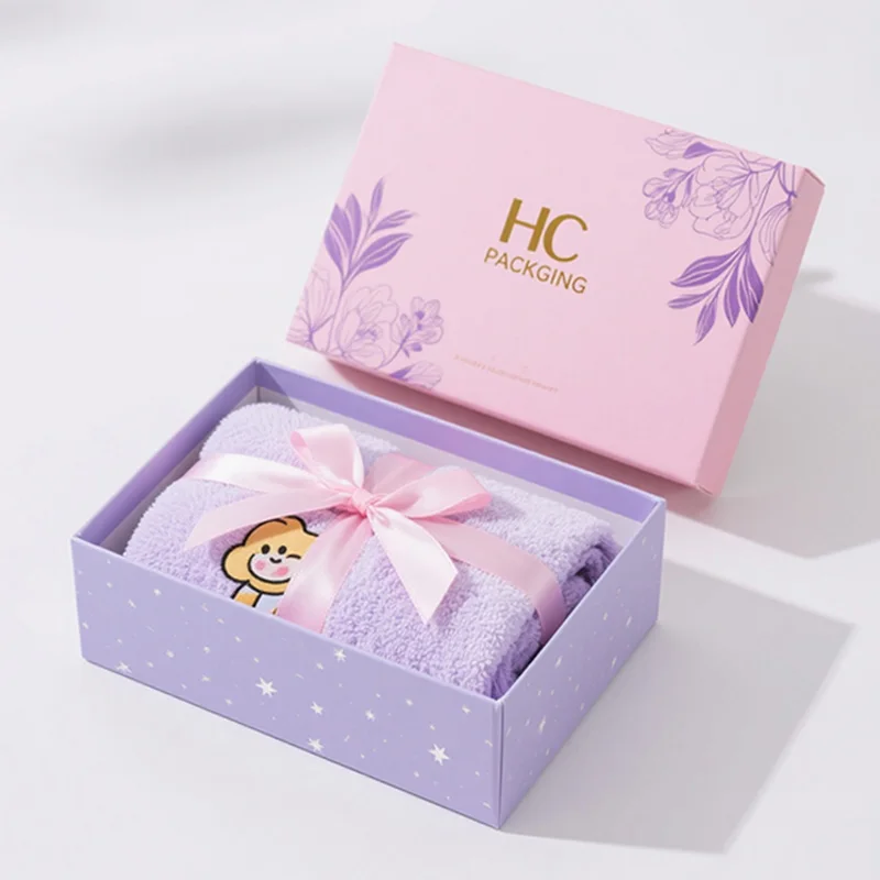 Floral Bath Towel Gift Packaging Box