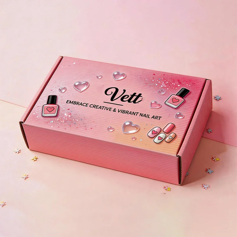 Custom Pink Nail Art Mailer Box for Beauty Shipping & Gift Packaging, view 4