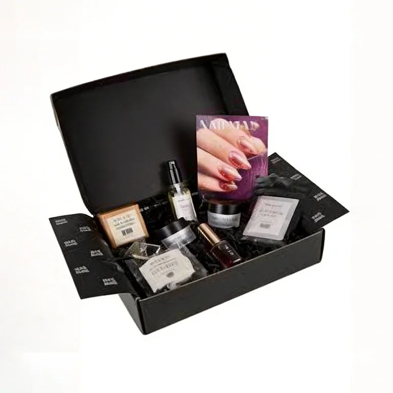 Custom Black Nail Mailer Box for Press-On Nail & Beauty Kit Shipping