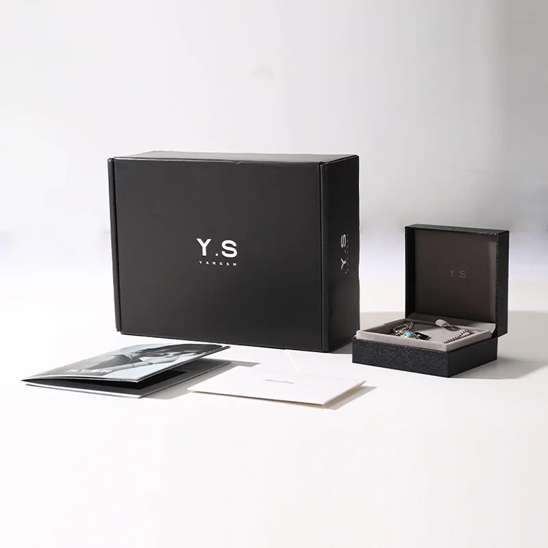 Custom Black Jewelry Mailer Box for Luxury E-commerce Packaging, view 3