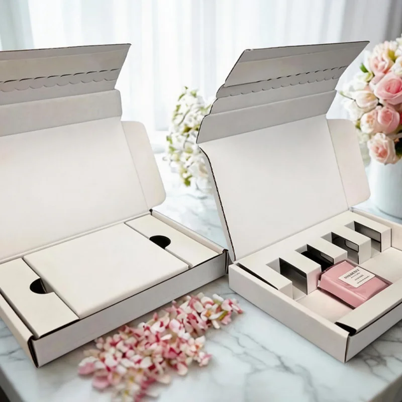 Custom White Nail Polish Mailer Box with Insert for Beauty Set Packaging