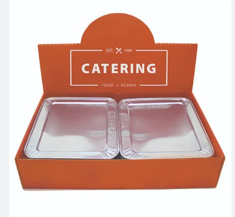 Custom Printed Catering Box with Aluminum Foil Tray Inserts for Food Service, view 2