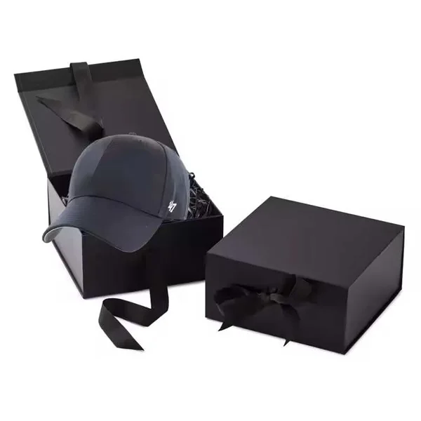 Hat and open presentation box