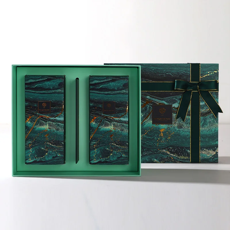 Custom Holiday Green Gift Packaging for Skin Care Creams sell on Line, view 3