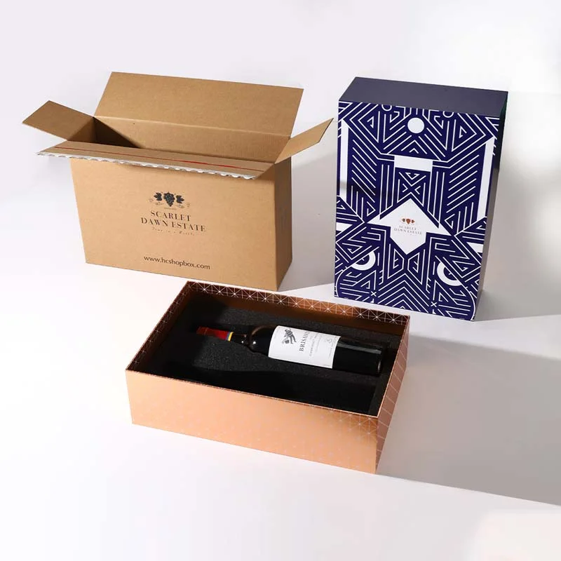 Scarlet Dawn Estate Custom Wine Packaging Box, view 4