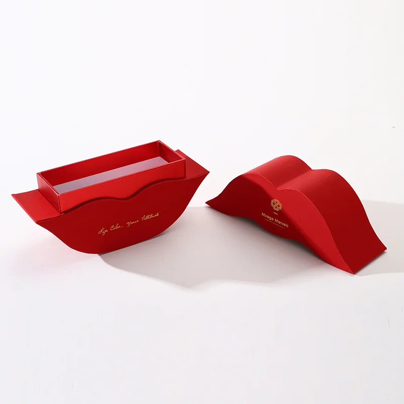 Sculpted Red Lipstick Gift Box: Brand Signature Packaging, view 6