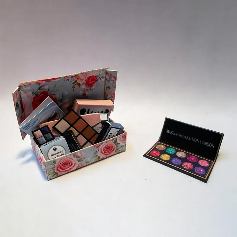 Custom Floral Cosmetic Gift Box for Makeup & Beauty Set Packaging