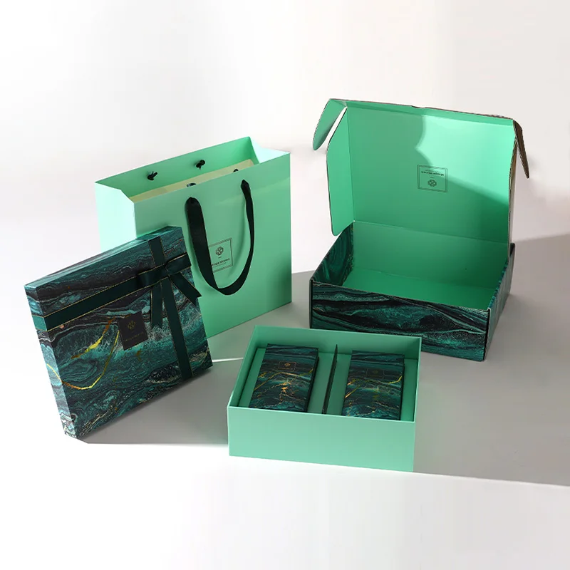 Mail gift box and bag set for cosmetic