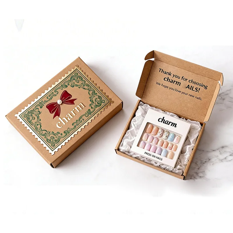 Custom Kraft Press-On Nail Mailer Box for E-Commerce Packaging