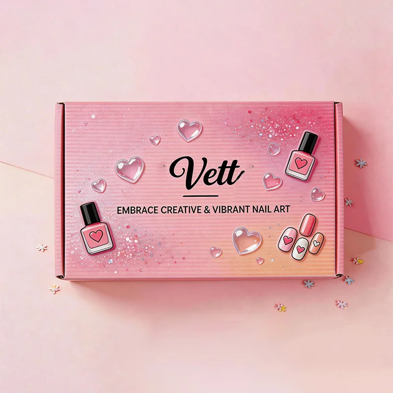 Custom Pink Nail Art Mailer Box for Beauty Shipping & Gift Packaging, view 2