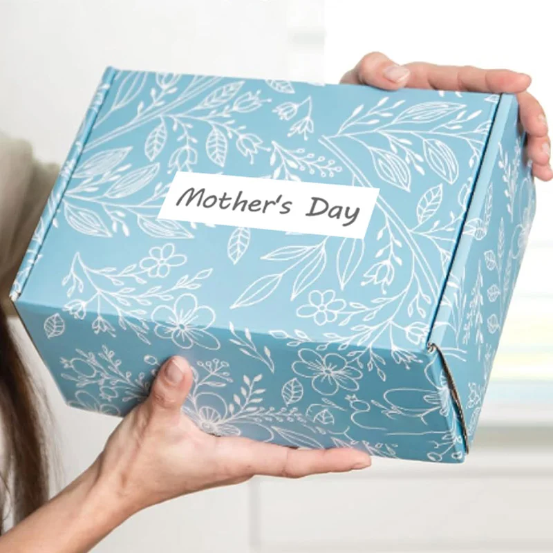 Bule Corrugated shipping box for Mother's Day, view 4