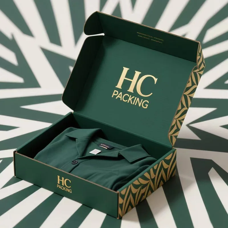 Luxury Dark Green Gift Set Box for Pajama set, view 3