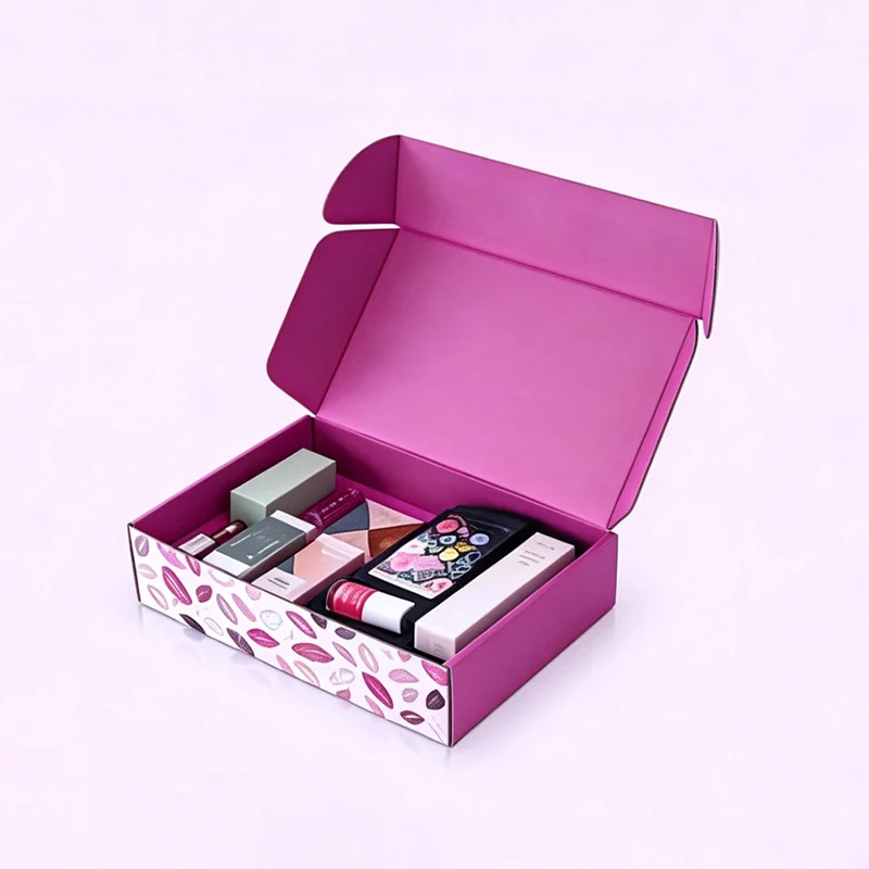 Custom Pink Beauty Mailer Box for Cosmetic Gift & E-Commerce Packaging, view 2