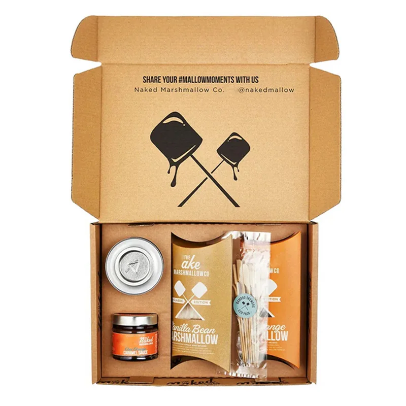 Kraft Corrugated Shopping Box for Snack Set