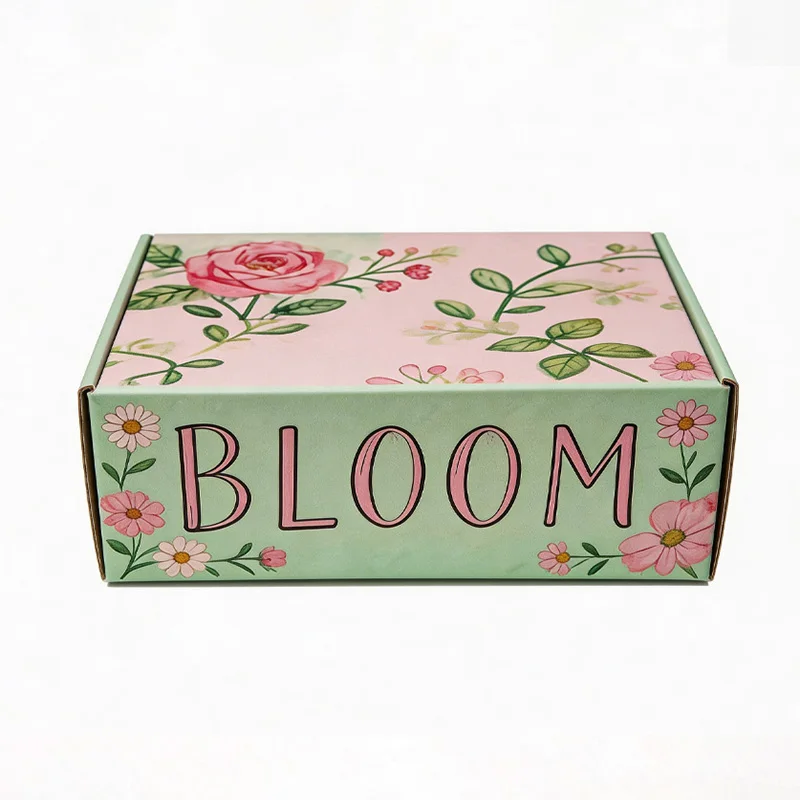 Custom Floral Beauty Mailer Box for Cosmetic Gift & E-Commerce Packaging, view 3