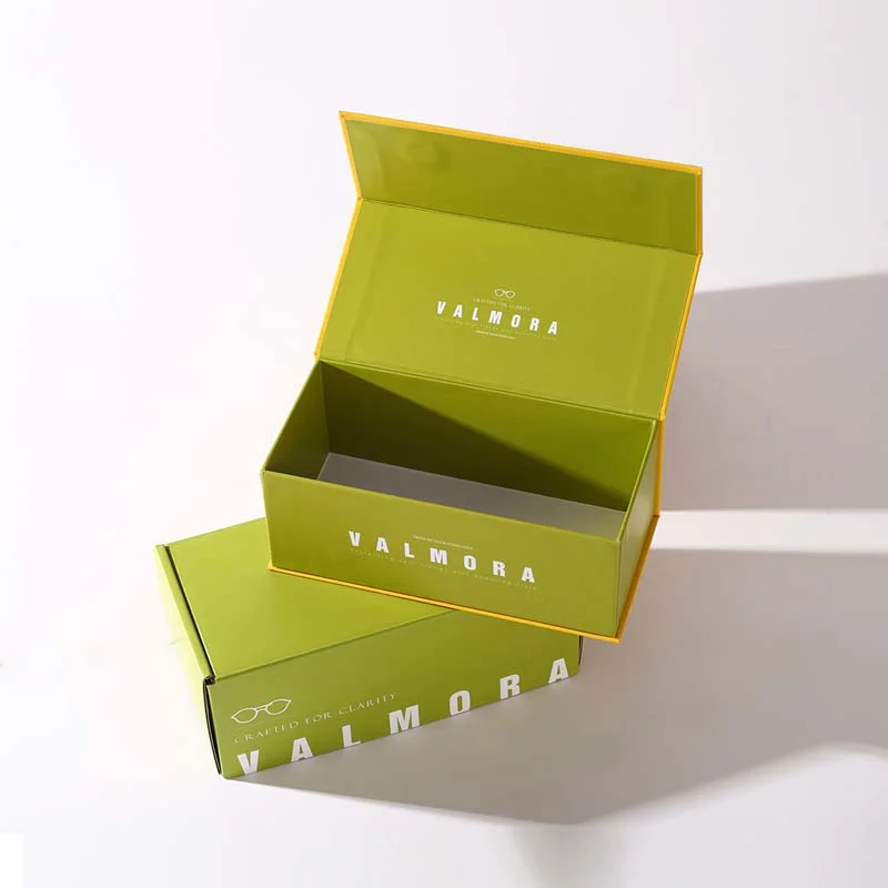 Premium green eyeglass storage case
